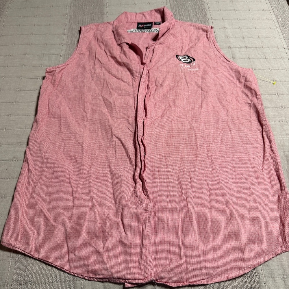 Chase Authentics NASCAR Dale Jr. Budweiser Red Sleeveless Button-Up Shirt XL
